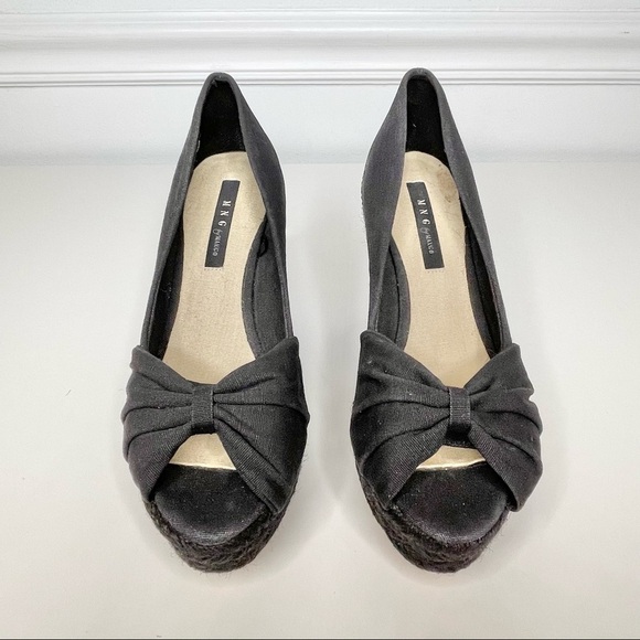 Mango Linen Platform Espadrille Wedge Sandals 37 - Picture 3 of 10